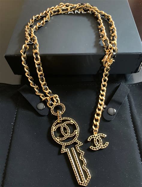 chanel key necklace|Chanel necklace online store.